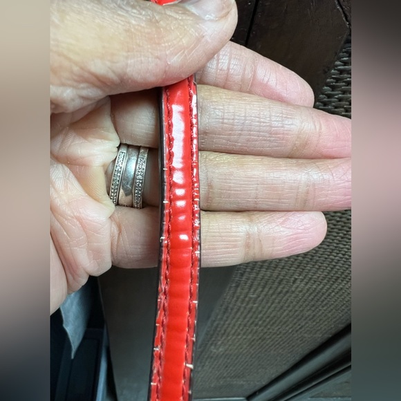 EUC Coach Poppy Flower Scarf Print Red Flight Crossbody - Picture 10 of 15